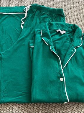 J.Crew Women’s Green Long Sleeve Pajamas-medium